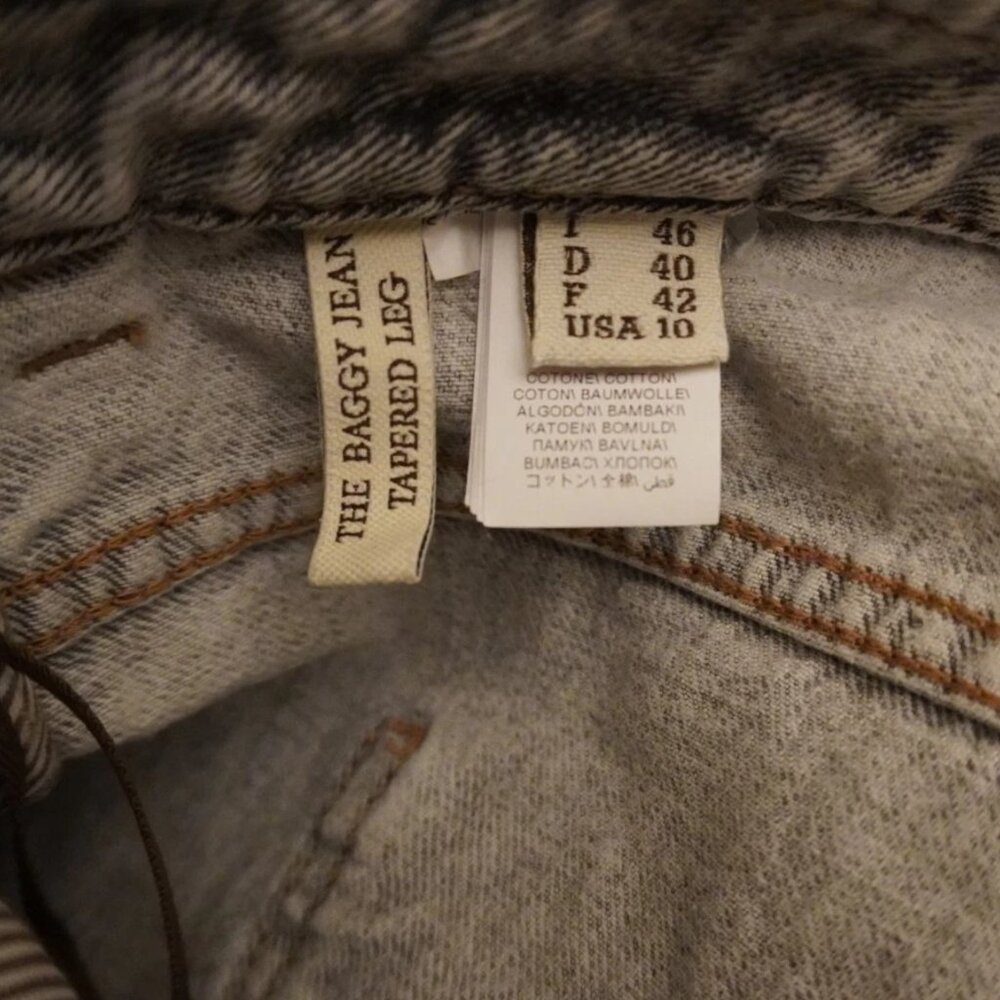 Brunello Cucinelli Monili Jeans Baggy Tapered Leg Gray Wash Denim Size 10 - Picture 7 of 7